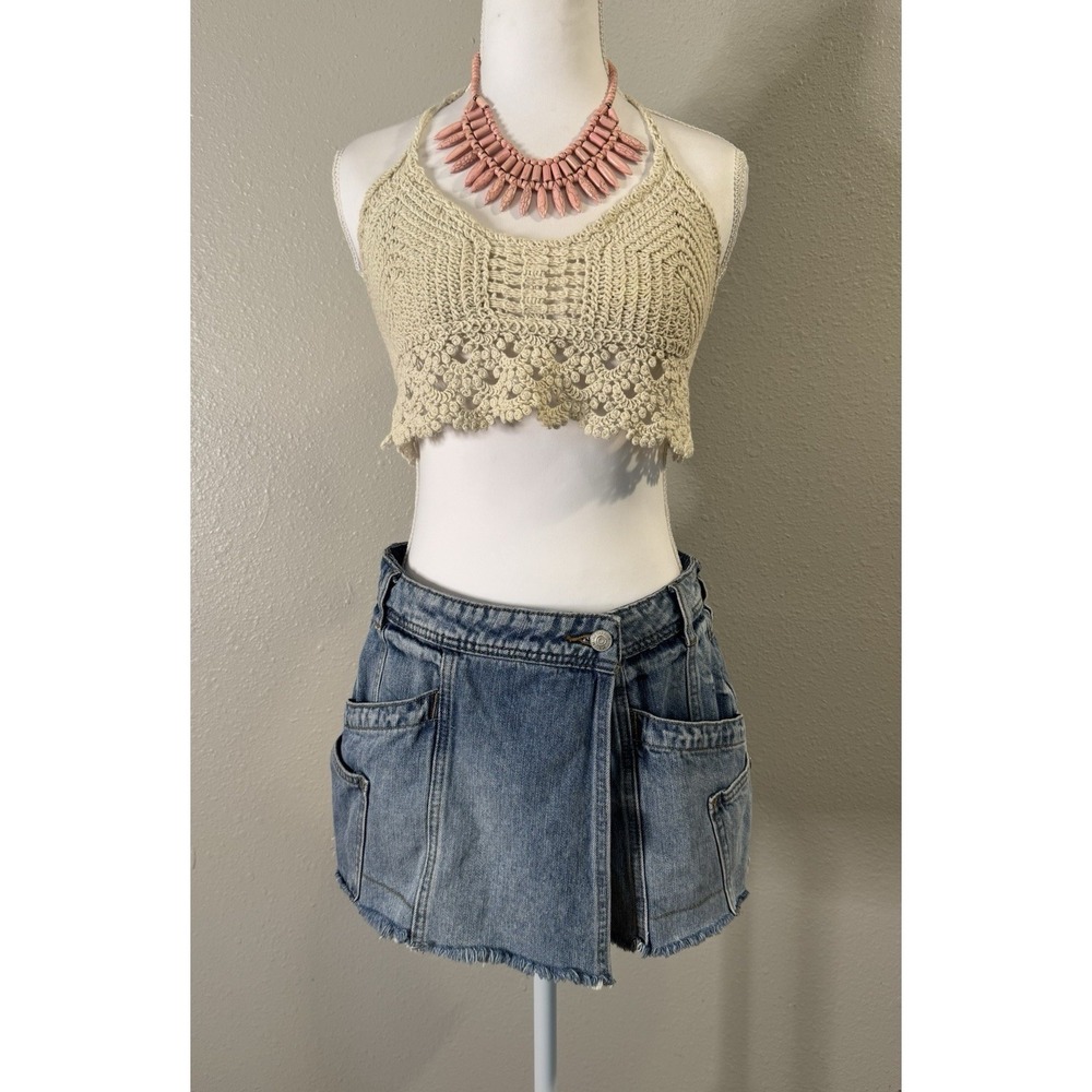 Free People Skort Cotton Boho Utility size 27